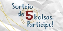 Banner de divulgao do Sorteio de 5 Bolsas