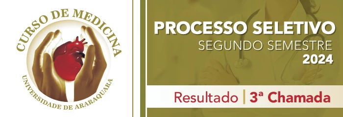 Banner de divulgao do Resultado do Processo Seletivo Medicina Segundo Semestre 2024 - 3 Chamada